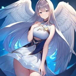 Clear focus,High resolution, Angel, Wearing s split skirt