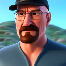 Walter white, realistic, 8k, beach background,fedora