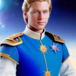 prince galactique beau fin, profil de trois quart, grand front cosmique, peau bleu cristalline, yeux bleu réel, cheveux blond et rose étoilé, armure sur le corps, collier de grand prince, lèvres souriante, très jolie sourire, fond de galaxie. 4k prince galactique beau fin, profil de trois quart, grand front cosmique, peau bleu cristalline, yeux bleu réel, cheveux blond et rose étoilé, armure sur le corps, collier de grand prince, lèvres souriante, très jolie sourire, fond de galaxie. 4