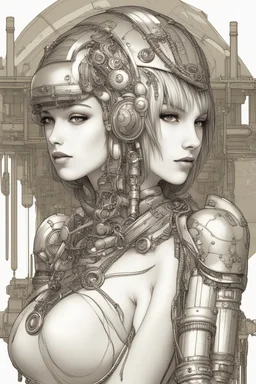 full body picture of a woman with a bob, a fringe hairstyle, Cleopatra clothing futuristic steampunk