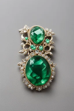 A green broochprecious emerald stone brooch