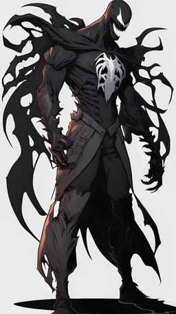 Mix between venom symbiote and Reaper in solo leveling shadow style
