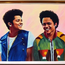 Painting of Bruno mars and Anderson paak