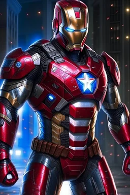 Captain America fusion iron man take harmer