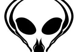 alien head clip art stencil black on white