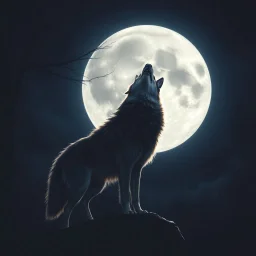 wolf howling at the moon