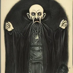  Nosferatu vampire with a tentacle beard as a Russian Orthodox