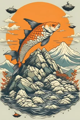 Ikan koi di puncak gunung