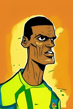 Rivaldo Brazilian football player cartoon 2d