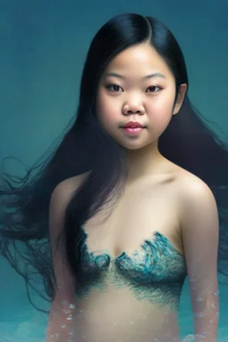 asian girl as a mermaid full body