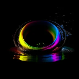 a colourful water circle, dark vibrant colours