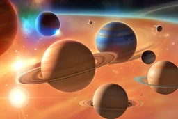 planetas del sistema solar girando alrededor del sol