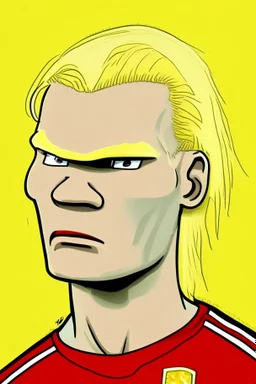 Erling Haaland Norwegian football player . cartoon 2d