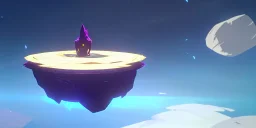 A Flat floating island in space, fantasy