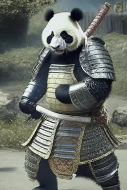 Panda in samurai armour