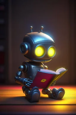 cute punk chat robot reading a book, blanket over shoulders, its such a perfect day, motion blur, smoke, 8k, downlight, soft light, depth of field, photorealism, trending on art station, some detail