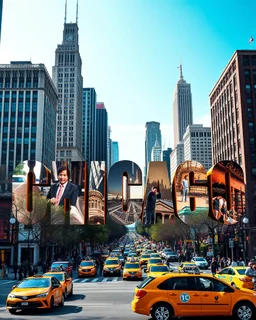 Prompt : A striking high-contrast, cinematic photo-style vertical collage that captures the essence of the City. Each letter of "CHICAGO" is represented by a dynamic and vibrant scene, with different iconic landmarks and moments in time. Grand buildings and Parks dominate the background, while smaller scenes such as bustling street life, yellow taxis, and people performing various activities fill the foreground. The overall mood is energetic and lively, with an emphasis on the vibrant spirit of