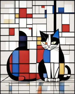 Cats imágen estilo Mondrian