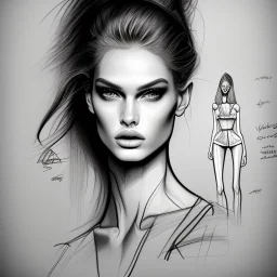 Drawing sketches Supermodel