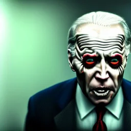 Ultra realistic image, joe biden zombie, zombie performance, skull, grey glow eyes. green blood, torn arm, night, walking twisted, waist up view, thriller style, dark ambient, highly detailed, White House background, concept art, unreal engine 5, god rays, ray tracing, RTX, lumen lighting, ultra detail, volumetric lighting, 3d, finely drawn, high definition, high resolution.