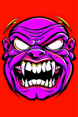 (TITLE: HEAD FUKED SO MUCH BRO), monster more angry and more 90s style, angry fast, extreme, wild, so so angry, red and purple background with 90s style slashes