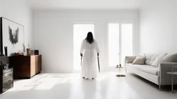 [art by Slipknot] angels with the powerful sword of repentance in a small, cozy apartment in NYC. The walls are painted white, the floors are polished and the furniture is simple and functional. Uriel, the angel of repentance