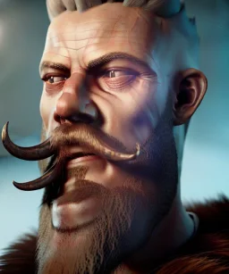 close-up portrait, Viking style, realistic, 8K, a Highly detailed face of a man, beard