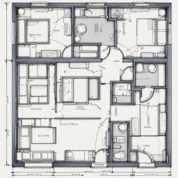blueprint, one room, floor plan, technical, illustration, aged,