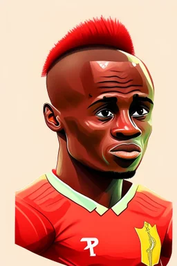 Sadio Mane Footballer , cartoon 2d