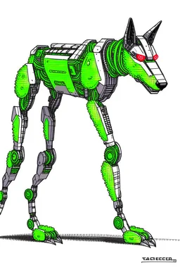 Wolf biotic robot drawn in the style of Evangelion