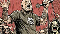 Pantera metal band Phil Anselmo cartoon chantant sur scène