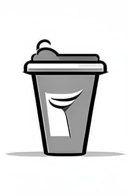 black and white coffee cup logo minimalist