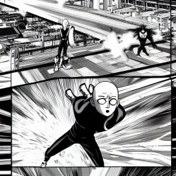 Comic one punch man in Singapore iconic landscape