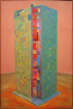 A single overextended pillar; a surreal admixture of Sidney Nolan and Paul Klee