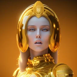 beautiful cosmic golden woman, long blond hair, nice smiling, magic glamour make up, delicate colors, beautiful glamour galactic golden dress, ultra sharp focus, 8k, unreal engine 5, extremely sharp detail, light effect, soft light atmosphere of a spaceship, smooth, full of details, face in front, complete vision of body