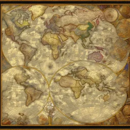 an abstract painting of a world map