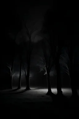 trees at the dark