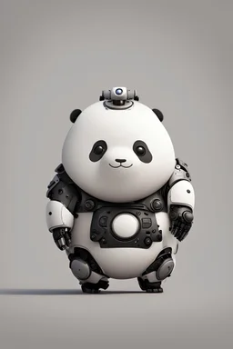Tiny cute, fat, panda, baymax, robotic