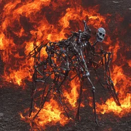 Iron Skeleton in fire