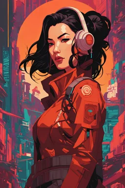 A beautiful portrait painting of a cyberpunk Asami Sato by Pascal Blanche and Sachin Teng and Sam Yang and Greg Rutkowski, in style of colorful comic. symmetry, hyper detailed. octanev render. trending on artstation