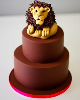 Lion aslan model made of Chocolate cake with sprinkles