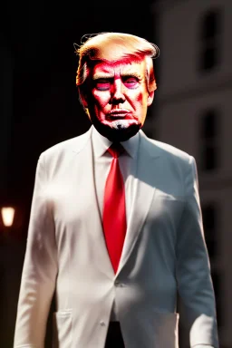 Ultra realistic image, Donald trump zombie, zombie performance, suit, skull, blood, torn arm, night, walking twisted, waist up view, thriller style, dark ambient, highly detailed, White House background, concept art, unreal engine 5, ray tracing, RTX, ultra detail, volumetric lighting, high definition, high resolution.