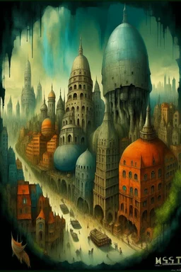 big city Bosch painting style