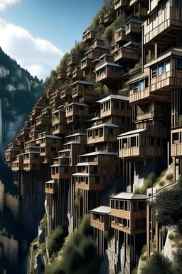 wooden cliffside city
