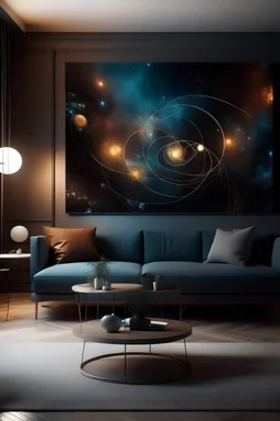 Cognitive Cosmos: Abstract Living Room Visions: Explore abstract visions of the cosmos in a cognitive masterpiece, where neural patterns and cosmic forms converge to create a visually stimulating living room centerpiece.