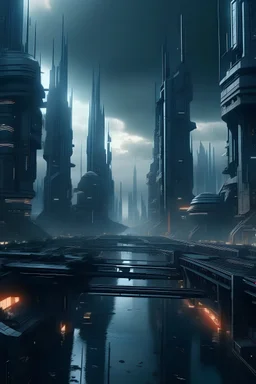 dystopian futuristic city 4K