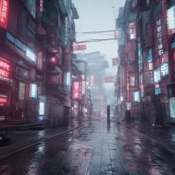 ciberpunk, big street empty tokyo, children lost, rain, intricate, xtreme detailed, 4k, unreal engine 5, photorealistic