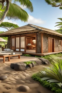 luxury eco resort hawaii outside view bungalow at the beach