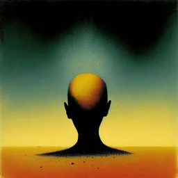 small head Sopor Aeternus depicting a fear of being alone, Style by Ray Johnson and Pawel Kuczynski, surreal horror, dynamic composition, color burn, based on the imagery of Zdzislaw Beksinski, minimalism, artistic