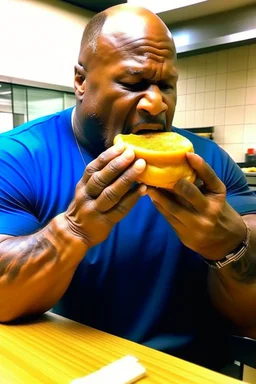 shaq eating bread angrily